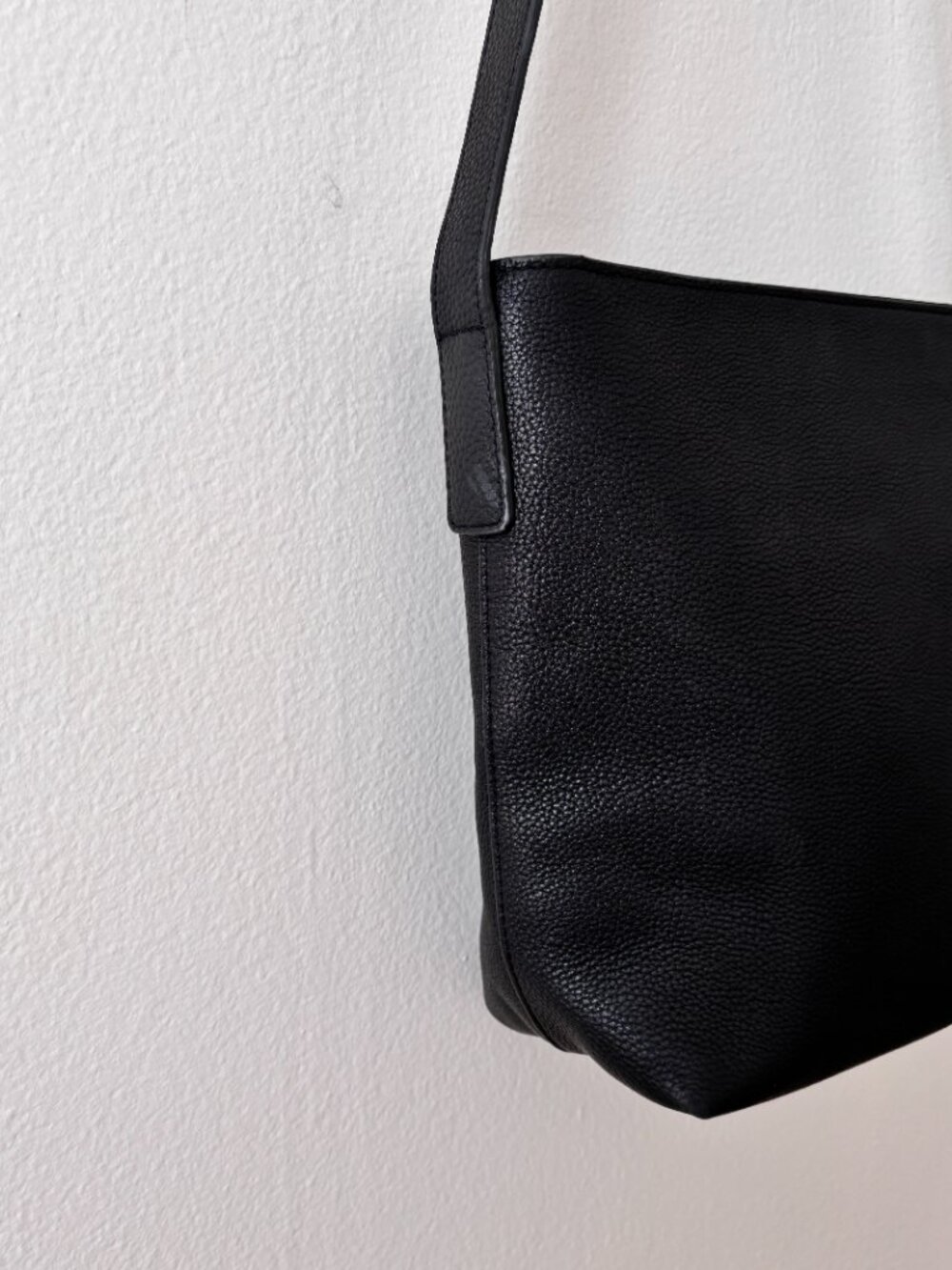Quince Italian Leather Bucket Crossbody in Black - Picture 6 of 10